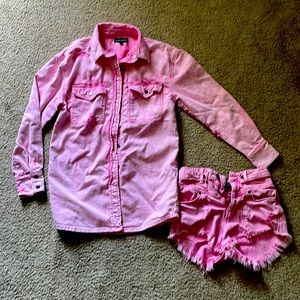 Refrofete distressed acid pink set